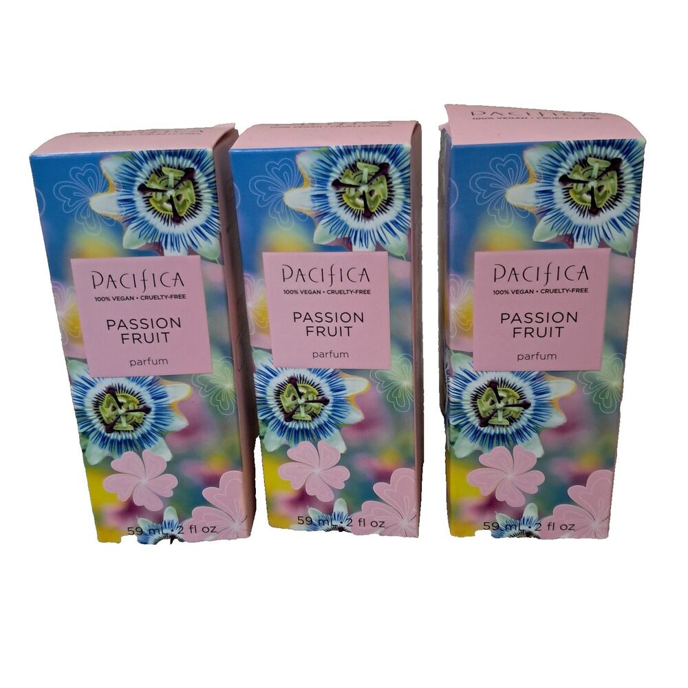 Pacifica Passion Fruit Perfume Parfum Spray 2 oz 3 Pack Vegan Cruelty Free NEW